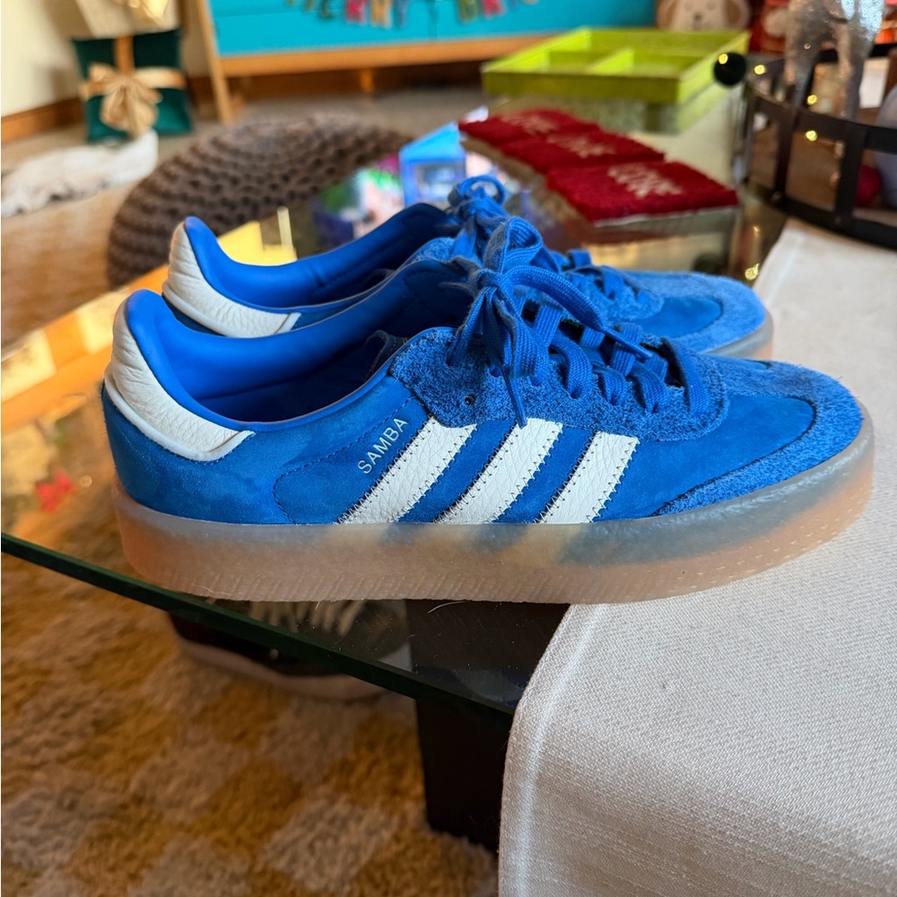 Adidas Samba Sky Blue and White Shoes
